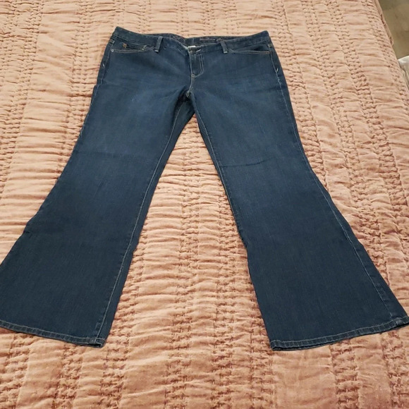 LOFT Modern Flare Jeans Women Size 14 blue denim - Picture 4 of 17
